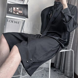 Aidase Summer Suit Shorts Men Fashion Social Mens Dress Shorts Korean Loose Business Casual Shorts Mens Grey Black Office Formal Shorts aidase-shop