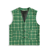 =Aidase Japanese Retro Corduroy Cardigan Sleeveless Jackets Waistcoat Men and Women Spring New Fashion Loose Casual Plaid Vest Tops aidase-shop