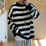 Aidase Winter Knitted Sweater Men Striped Sweaters O-Neck Pullover Male Harajuku Oversized Sweaters Women Couple Hop Jumper 2024 aidase-shop