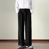 Aidase Brown Black Suit Pants Men Fashion Social Men Dress Pants Korean Loose Straight Wide Leg Pants Men Office Formal Trousers aidase-shop