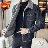 Aidase Coat for Men Plus Size Padded Warm Sherpa Winter 2024 Denim Jackets Man Gray Joker Low Price Worn of Fabric Casual Trendy aidase-shop