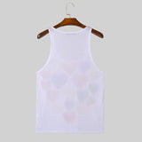 Aidase 2024 Men Tank Tops Printing Summer O-neck Sleeveless Male Vests Streetwear Hollow Out See Through Casual Men Clothing aidase-shop