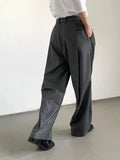 Aidase Grey Casual Suit Pant Men Spring Summer Solid Color Baggy Fold Straight Wide Leg Pants Male Japanese Fashion Vintage Trousers aidase-shop