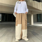 Aidase Elegant Fashion Harajuku Slim Fit Ropa Hombre Loose Sport All Match Casual Pants Solid Pockets Patchwork Straight Leg Pants aidase-shop