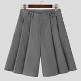 Aidase  Men Shorts Pleated Solid Color Loose Streetwear Casual Men Bottoms Korean Style Summer Leisure Male Shorts S-5XL aidase-shop