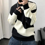 Aidase Round Collar Men's Clothing Striped Graphic Pullovers Knit Sweater Male Crewneck Korean Fashion Thick Winter Designer Luxury X A