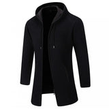 46.84Aidase Autumn Winter Mens Hooded Coat Brand New Solid Color Warm Thick Casual Windbreaker Jacket Fashion Mens Cardigan aidase-shop