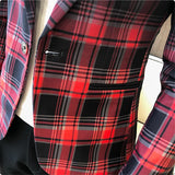 Aidase Spring New Colorblock Plaid Blazer Men Slim Casual Man Blazers Wedding Business Party Clothing Dress Coat Blazer M-3XL aidase-shop