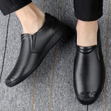 Aidase 2024 New Designer Cow Leather Shoes for Men Black Brown Spring Autumn Men's Dress Shoes Fashion Casual Solid Color Loafers Male aidase-shop