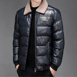 Aidase winter outfits men Men's Jacket Winter Leather Jacket Men's  Windproof Chamara hombre Motorcycle Driver Lining Cashmere Casual Men's Luxury aidase-shop