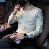 Aidase Man Shirt with Print Oversize Printed Shirts for Men Long Sleeve Clothing Asia Hipster Social Korean Popular Clothes Slim Fit I aidase-shop