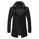 Aidase winter outfits men 2024 Casual Overcoat for Autumn Winter Men's Jacket Solid Color Fake Two Piece Zipper Buttons Coat Long Sleeves Leisure aidase-shop