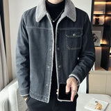 Aidase Coat for Men Plus Size Padded Warm Sherpa Winter 2024 Denim Jackets Man Gray Joker Low Price Worn of Fabric Casual Trendy aidase-shop