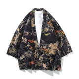 Aidase 2025 Summer Men Japanese Kimono Cardigan Men Samurai Costume Kimono Flower Pattern Shirt Yukata Outer Cover Cosplay Shirts