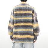 Winter Men's Woolen Sweater Striped Lapel Pullovers Fashion 2023 New Imitation Mink Wool Knitwwear Trend Clothing aidase-shop