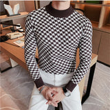 Aidase Brand Clothing Men Autumn Winter High Quality Knitting Sweater/Male Slim Fit Plaid Fashion Pullover Men's Casual Knit Shirt aidase-shop