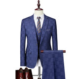 Aidase Plaid Suit Men Blazer Vest Pants Business British Style Wedding Dress Banquet High End Slim Fit Jacket Trousers 3 Piece Set aidase-shop