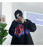 Letter Men Oversize Hoodies Fashion Brand Harajuku Pullovers Tops Hip Hop Casual Couple Clothing Male Sweatshirts aidase-shop