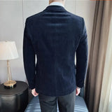 Aidase Men Spring High Quality Business Blazers/Male Slim Fit Corduroy Fashion Suit Jackets/Man leisure Tuxedo Plus Size S-4XL aidase-shop