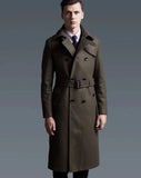 Autumn Winter Long Thick Warm Woolen Coat Men Double Breasted Luxury Elegant Chic England Style Wool Blends Overcoat aidase-shop