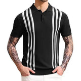 Aidase New Stripe Men Summer Shirt Hot White Print Knit Cotton Short Sleeve Tops Casual Daily Chic Luxury Tees Shirts Male Clothing aidase-shop