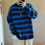 Aidase Winter Knitted Sweater Men Striped Sweaters O-Neck Pullover Male Harajuku Oversized Sweaters Women Couple Hop Jumper 2024 aidase-shop