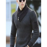 Aidase 2024 New Pullover American Men's Scarf Collar Sweater Knitted Sweater Long Sleeved Knitwear Men Women Spliced Sweater Jacket aidase-shop