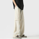 Aidase Fashionable Detachable Two-wear Pants Men Loose Straight-leg Functional Overalls Trendy Casual Versatile Ice Silk Trousers Chic aidase-shop