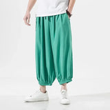 Spring Summer Men's Hip Hop Retro Haren Pants Japanese Trendy Casual Wild Large Size Harajuku Solid Color Jogger Casual Pants aidase-shop