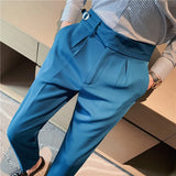 Aidase British Style Autumn New Solid High Waist Trousers Men Formal Pants High Quality Slim Fit Business Casual Suit Pants Hommes aidase-shop