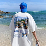 Aidase Summer Landscape Graphic Print Men's T Shirt Streetwear Letter Cotton Short Sleeve Tee Tops Hip Hop Fashion Y2K Baggy T-Shirt aidase-shop