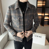 Aidase Male Coats Short Plaid Winter Sales of Men's Wool & Blends Jackets Clothing Fashion New in Vintage Aesthetic Harajuku Deals aidase-shop