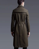 Autumn Winter Long Thick Warm Woolen Coat Men Double Breasted Luxury Elegant Chic England Style Wool Blends Overcoat aidase-shop