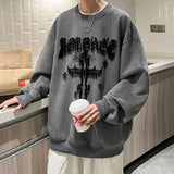 Aidase Fashion O-Neck Long Sleeve Printed Letter Sweatshirts Men's Clothing 2024 Autumn New Loose All-match Tops Casual Sweatshirts