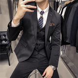 Aidase 6XL 7XL (Jackets+Vest+Pants) Male Korean Blazers Slim Check British Business Suit Men Three Piece Wedding Bridegroom Man Dress aidase-shop