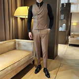 Aidase High Quality Double-Breasted Solid Men Vest Coat Korean Style Business Slim Fit Male Waistcoat Groom Wedding Dress Suit Vests aidase-shop