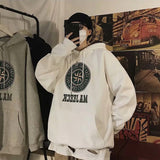 Hip Hop Men Letter Graphic Print Hooded Sweatshirt Oversized Long Sleeve Fleece Hoodies Autumn Korean Fashion Couple Pullovers aidase-shop