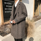 Aidase Long Winter Men's Coat Houndstooth Warm Wool Men's Long Coat Long Jackets For Winter Men 2024 New Korean Reviews Clothes aidase-shop