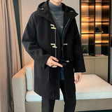 Aidase Button Hooded Men's Winter Long Coat New in Coats and Jackets Male Clothes Man Trench Clothing Woolen Overcoat 2024 aidase-shop