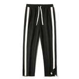 Men's Striped Slit Pants Spring Autumn Straight Wide Leg Trousers High Street Loose Casual Trousers Fashion Men Clothing aidase-shop