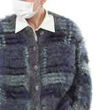 Winter Men's Tie-dye Knitted Cardigan Sweater Coat Casual Streetwear Solid Color Long Sleeve Vintage Loose Luxury Jacket aidase-shop