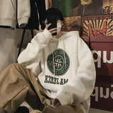 Hip Hop Men Letter Graphic Print Hooded Sweatshirt Oversized Long Sleeve Fleece Hoodies Autumn Korean Fashion Couple Pullovers aidase-shop