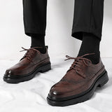 Aidase Luxury Brand Handcrafted Mens Oxford Shoes Genuine Calfskin Leather Brogue Dress Shoes Black Classic Business Formal Shoes Man