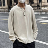 Aidase Big Size Unicolor T Shirts for Men Baggy Pullover Plain Oversize Male Clothes Long Sleeve Tops Polyester It Elasticity Japan Y2k aidase-shop