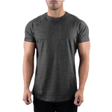 Aidase New Fashion Plain Tops Tees Fitness Mens T Shirt Short Sleeve Muscle Joggers Bodybuilding Tshirt Male Gym Clothes Slim Fit Shirt aidase-shop