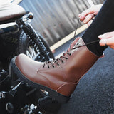 Leather Men Boots Breathable High Top Shoes Outdoor Casual Men Winter Shoes Autumn Snow Boots For Men Botas Homme aidase-shop