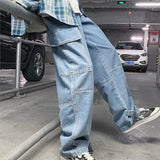 48.38idase Cargo Jeans Men Wide Leg Denim Pants  Autumn Loose Straight Baggy Men's Jeans Hip Hop Streetwear Skateboard Neutral Denim aidase-shop