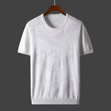 Aidase New Men Short Sleeve Breathable Leisure O-neck Slim Fit T-shirts Male Fashion Ice Silk Knitted Tops  Size Shirt aidase-shop