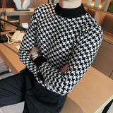 Aidase Brand Clothing Men Autumn Winter High Quality Knitting Sweater/Male Slim Fit Plaid Fashion Pullover Men's Casual Knit Shirt