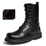 Leather Men Boots Breathable High Top Shoes Outdoor Casual Men Winter Shoes Autumn Snow Boots For Men Botas Homme aidase-shop